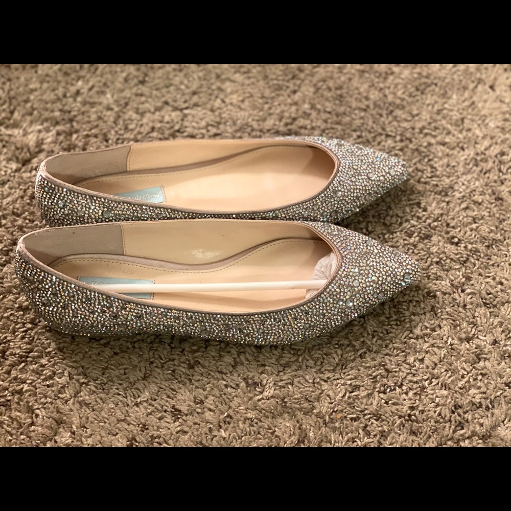 Betsy Johnson Blue-Rhinestone Shoes